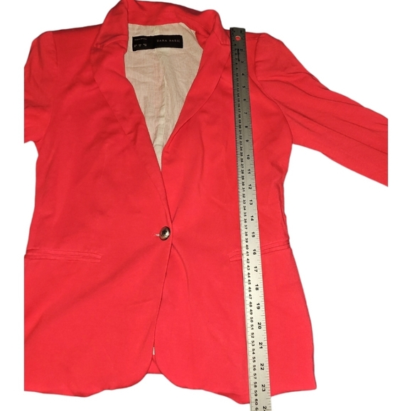 Zara Basic Blazer shoulder Pads Suit Jacket Blazer Size False Pockets Medium - Picture 10 of 11